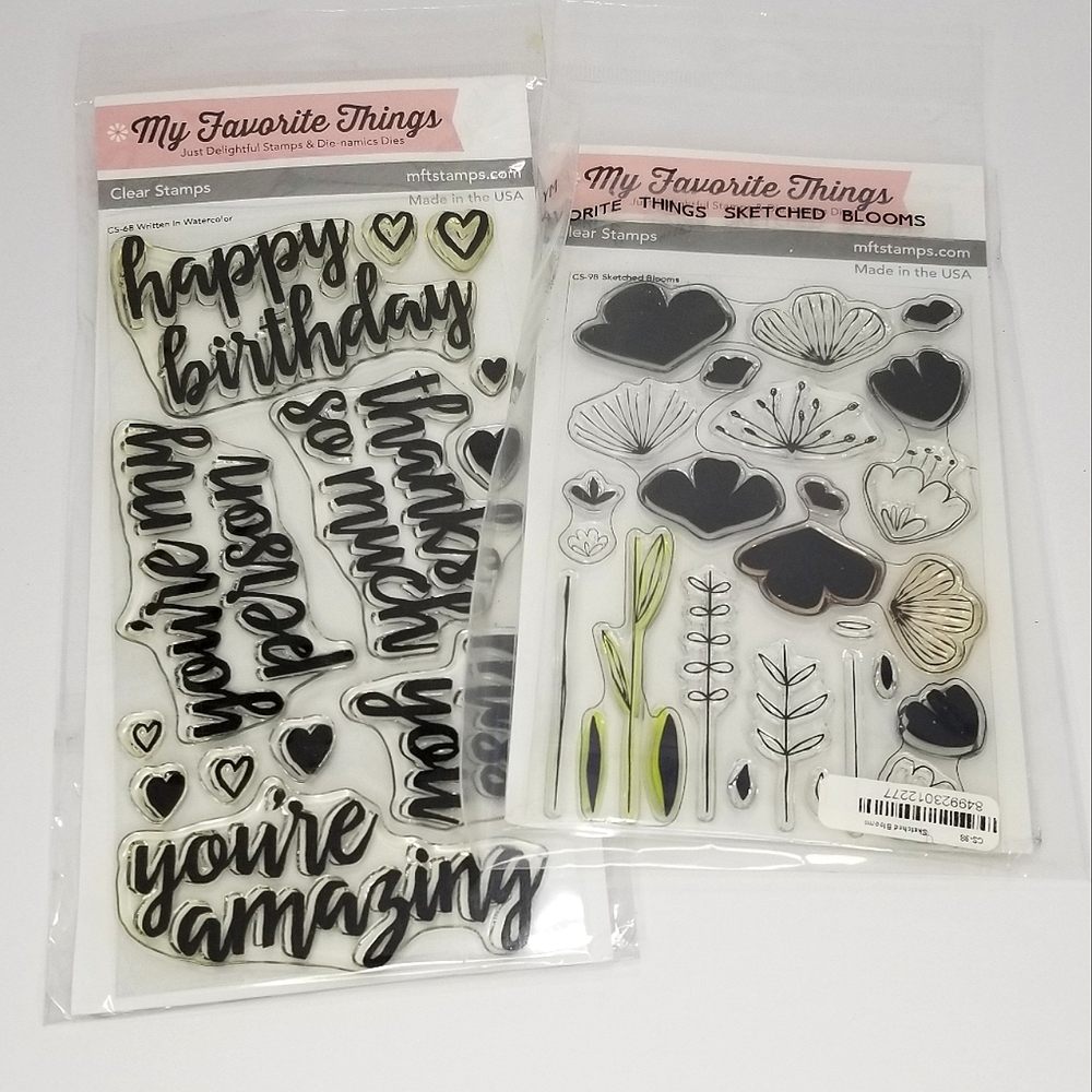 My Favorite Things Clear Photopolymer Stamps Sketched Blooms & Written in Waterc